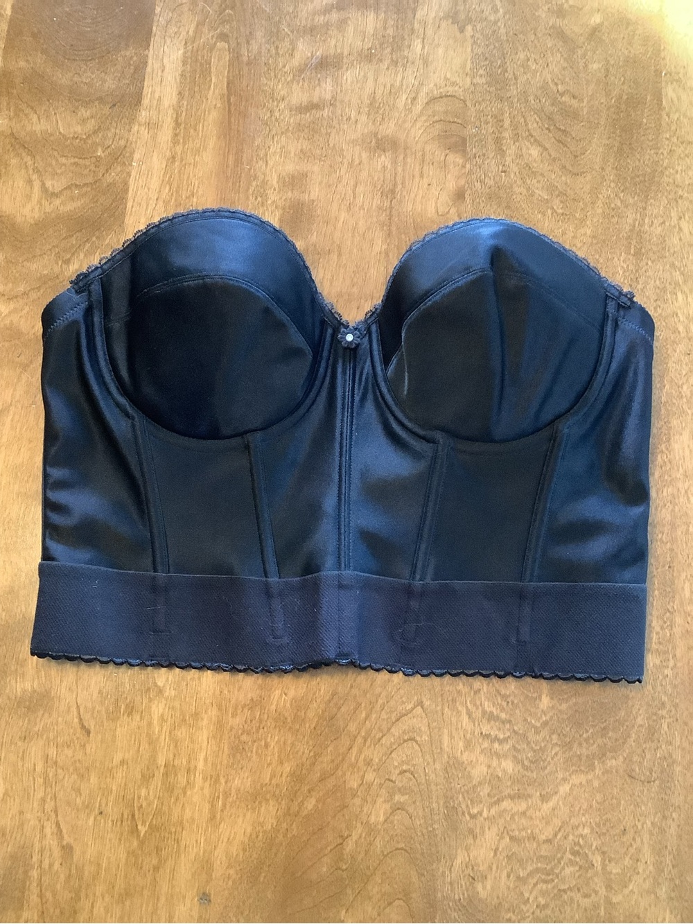 Dominique Black Strapless Longline Bustier Bra